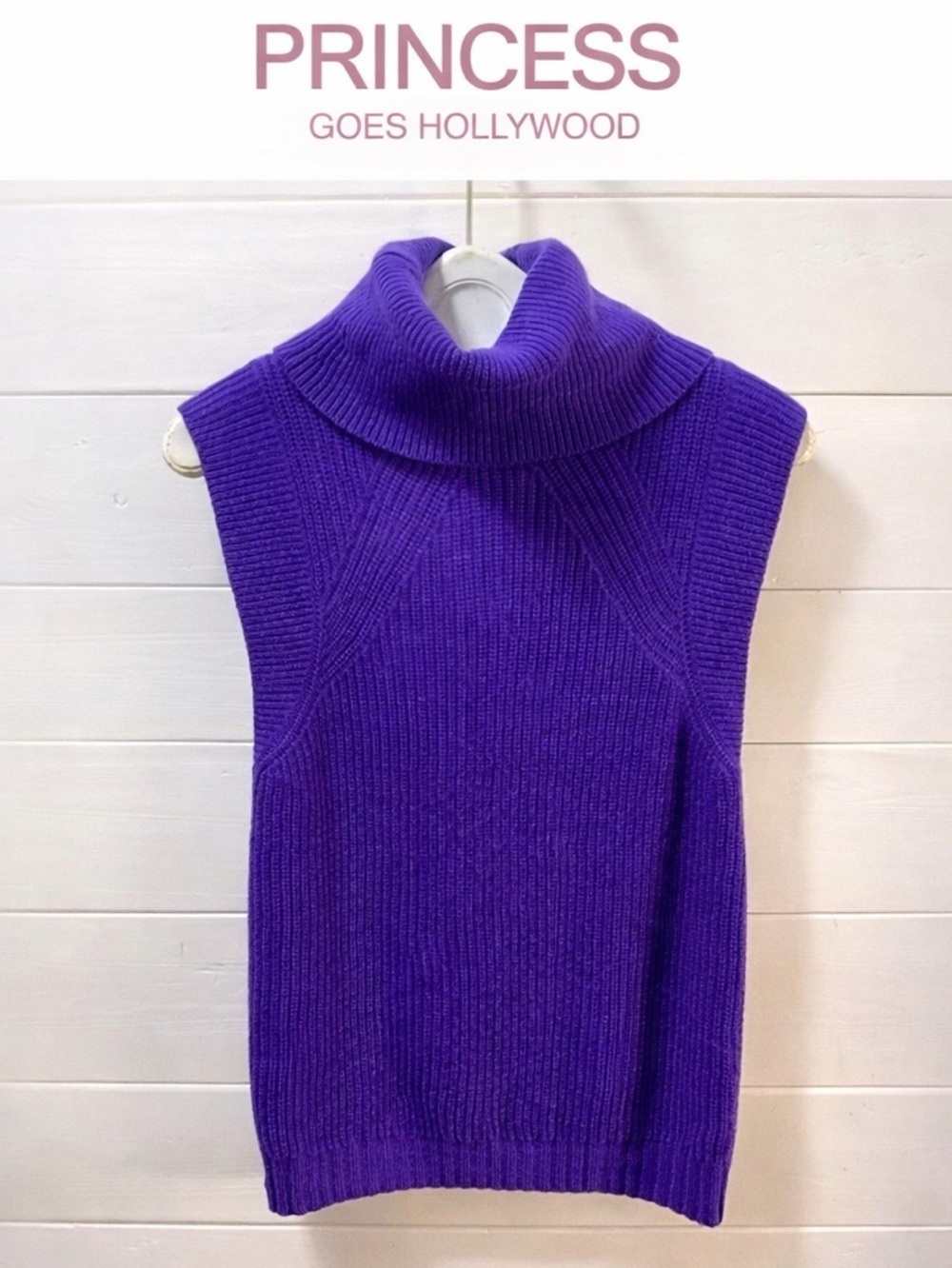 PRINCESSE GOES HOLLYWOOD – Purple Knit Sleeveless Turtleneck (Estimated Size S)